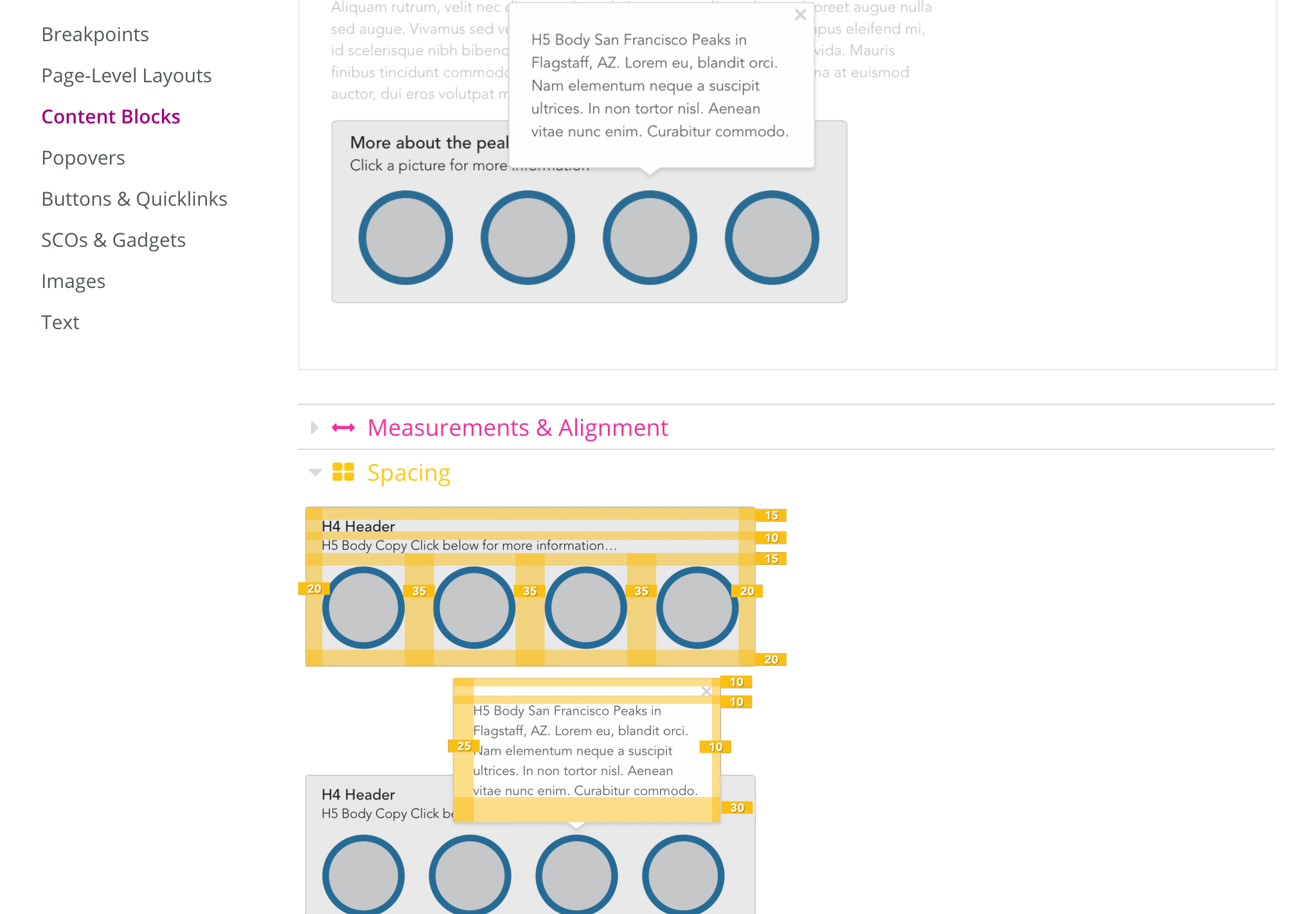 Style guide screen