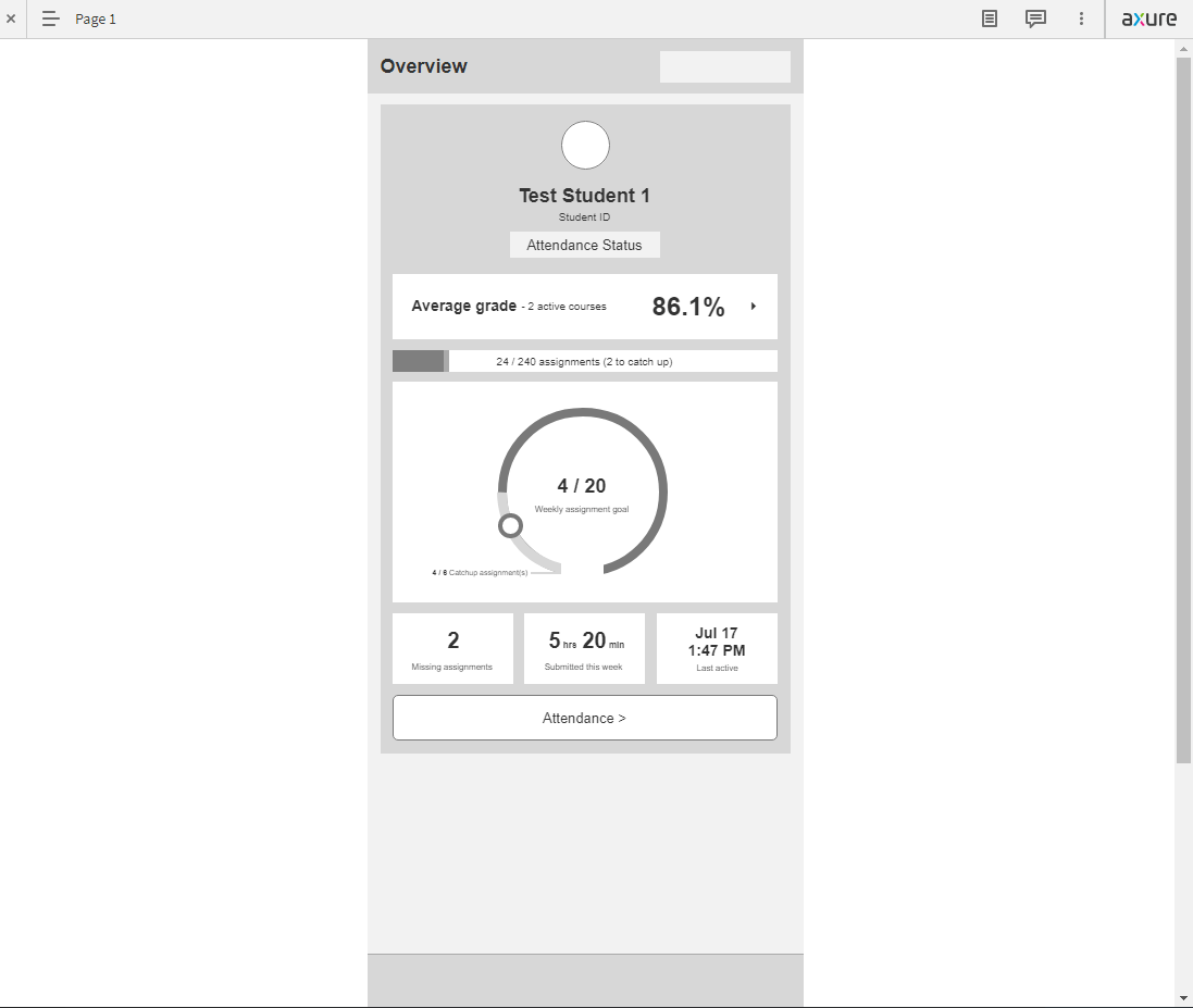 Prototype screen 1