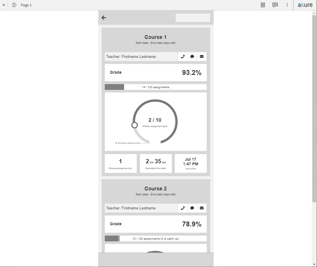 Prototype screen 2