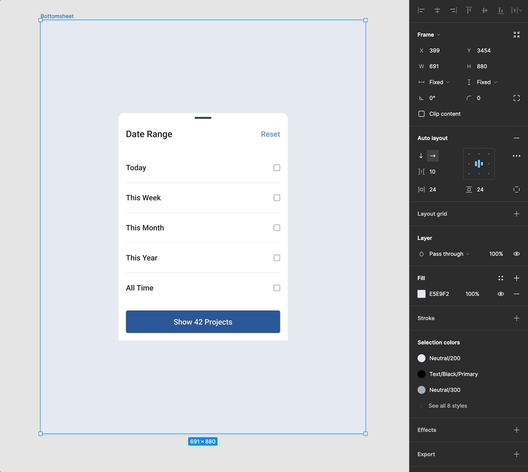 Selection component refinement