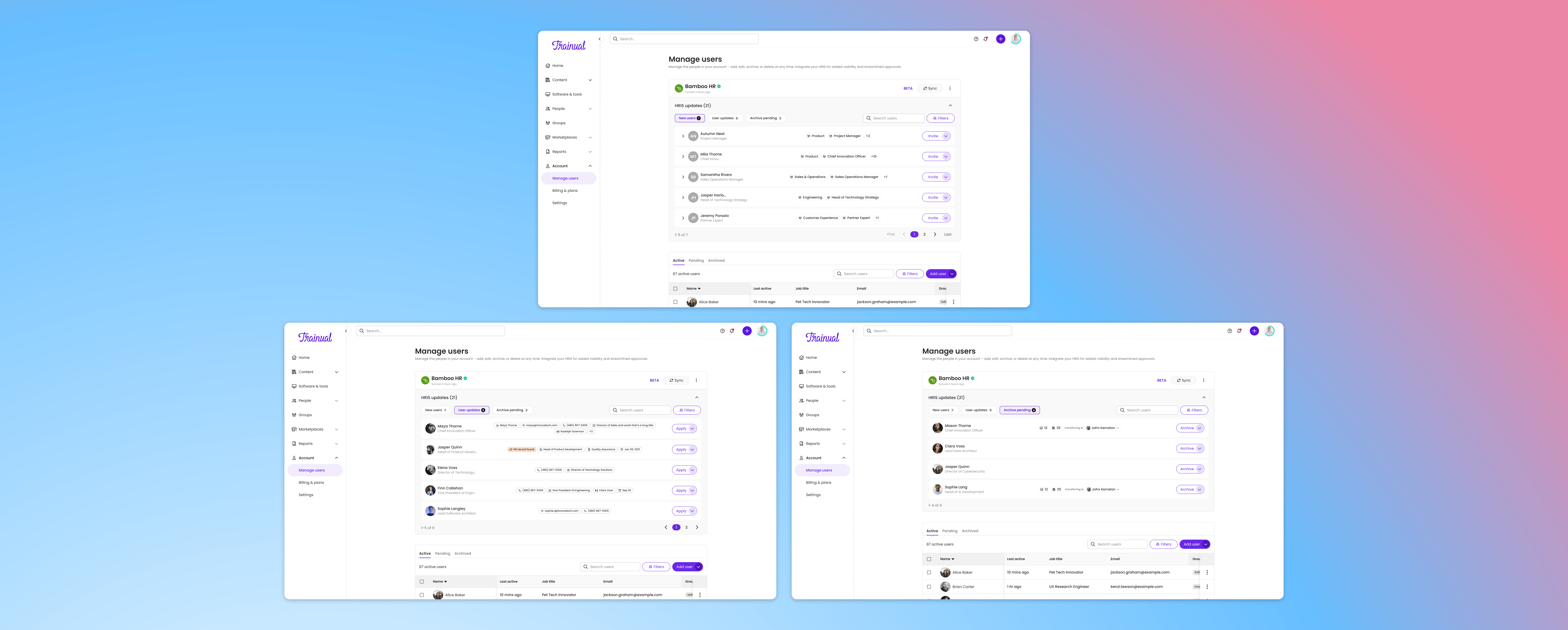 HRIS main pages