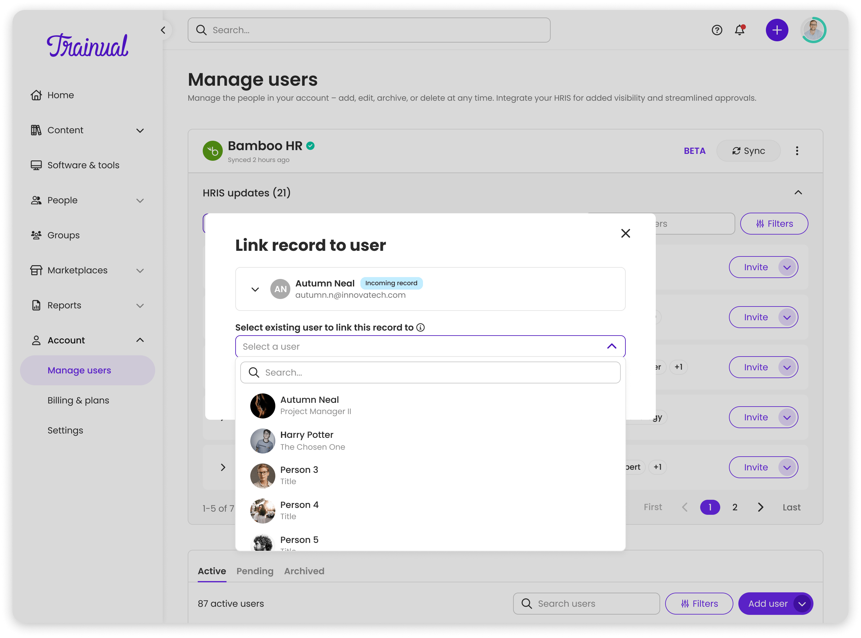 Link record to user