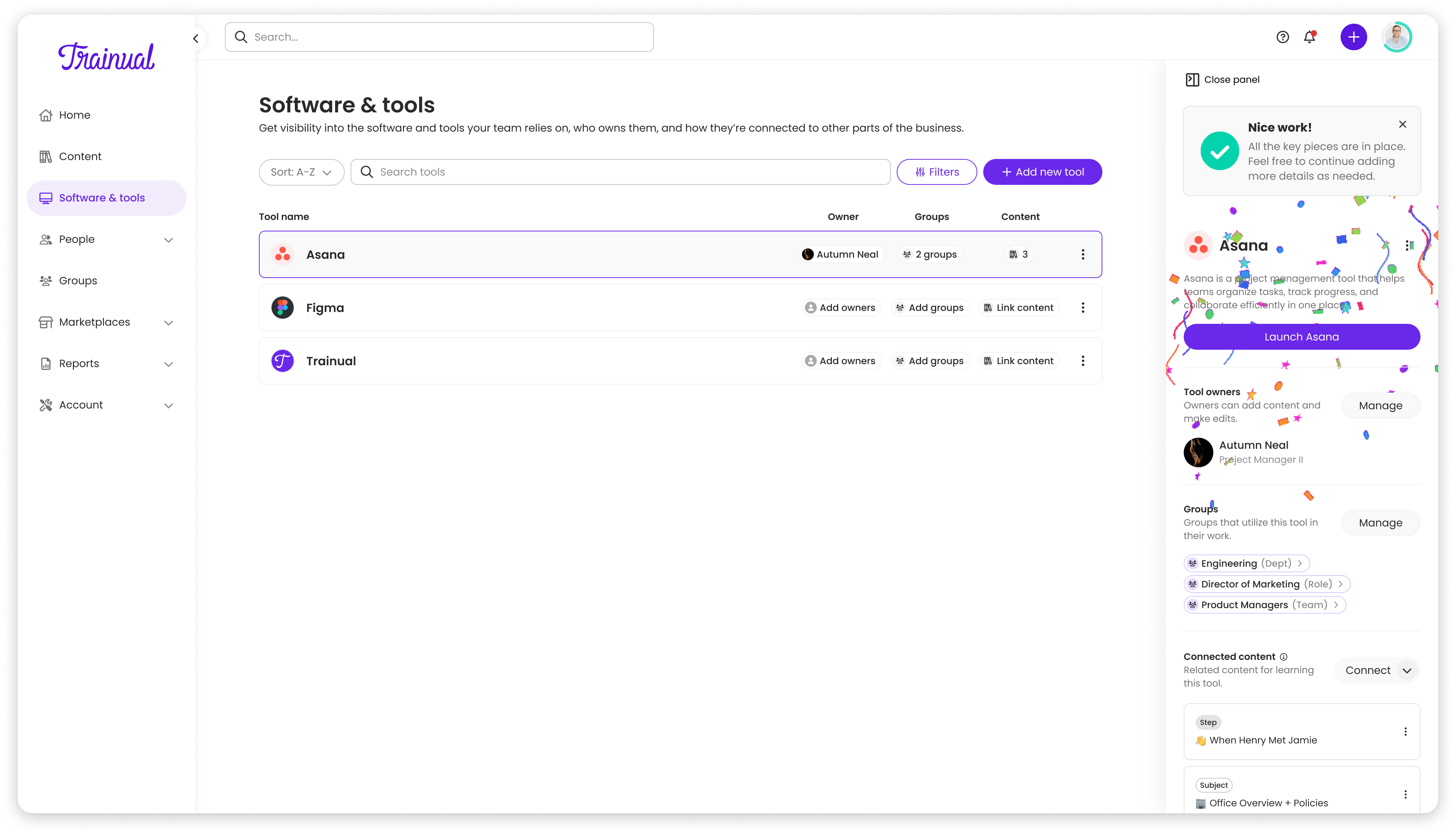 Unpopulated tool sidebar