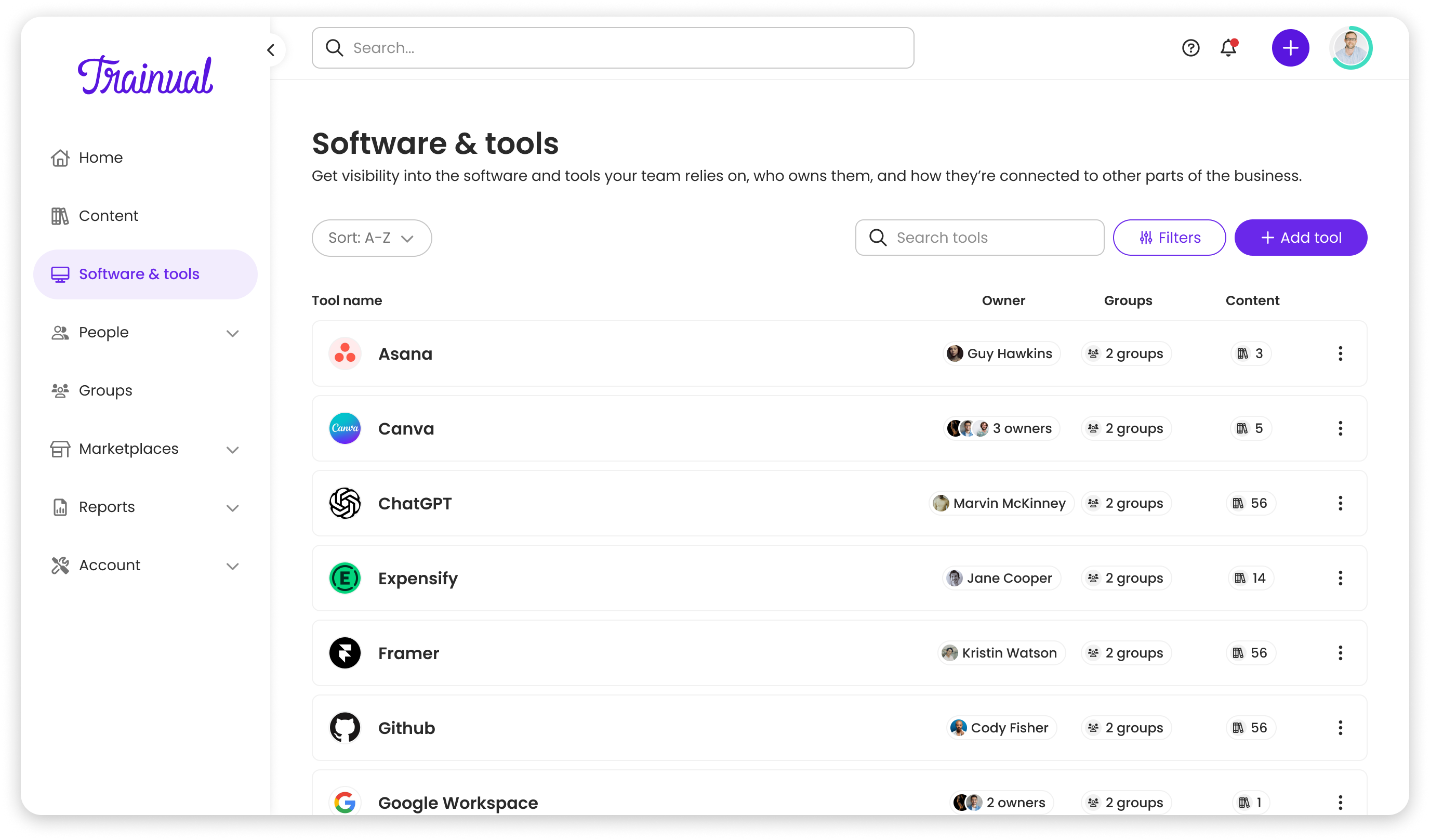 Final list view